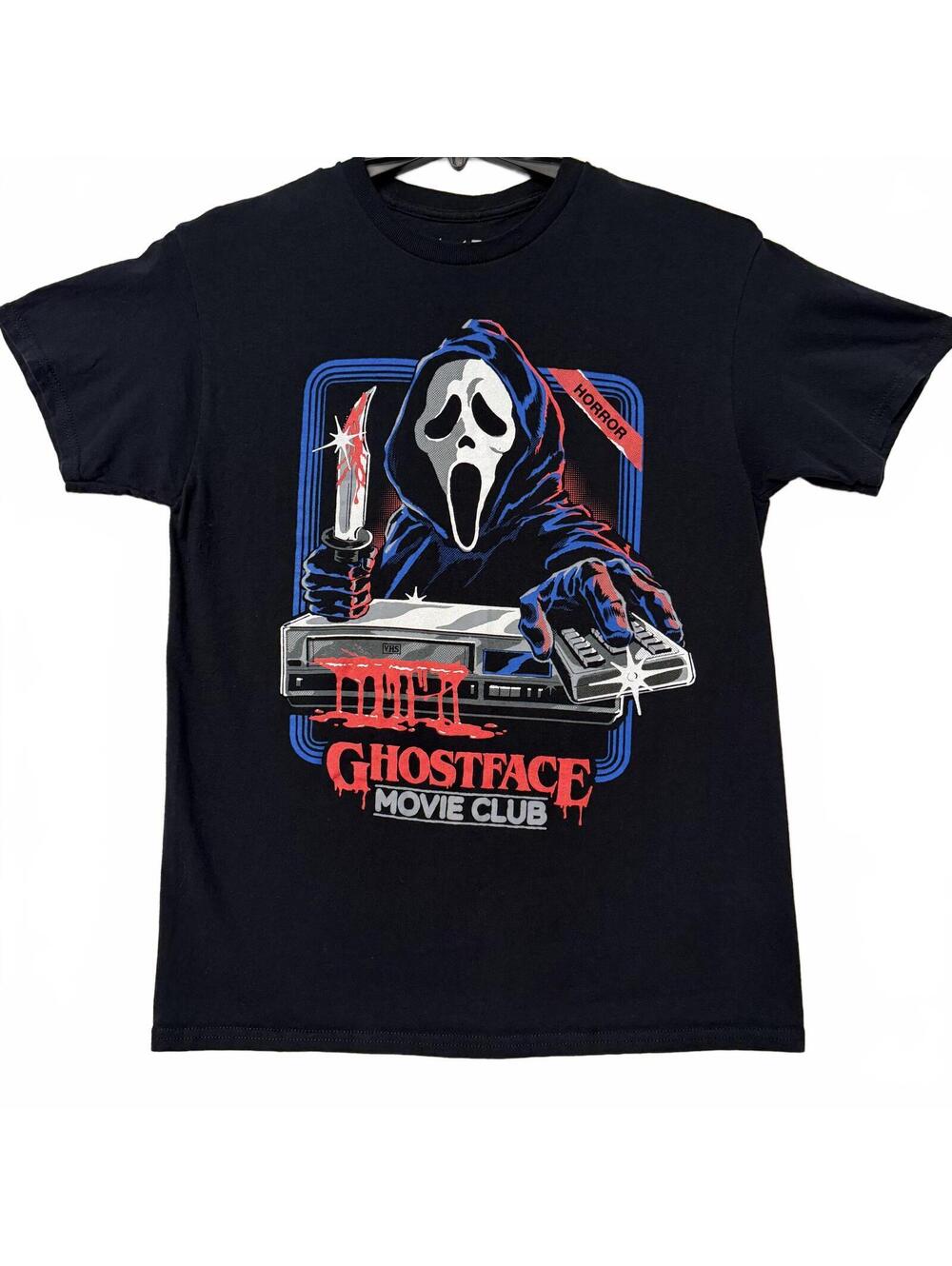 Ghost Face Graphic T-Shirt Size Medium Black Tee GhostFace Movie Club Horror